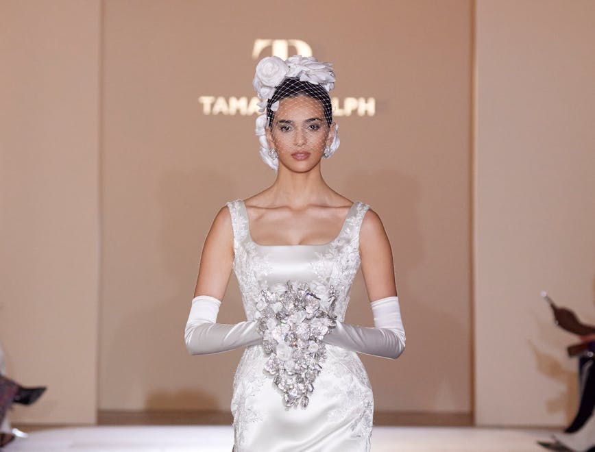 fashion week full length haute couture paris richard bord tamara ralph dress formal wear fashion gown wedding gown glove evening dress bride person woman