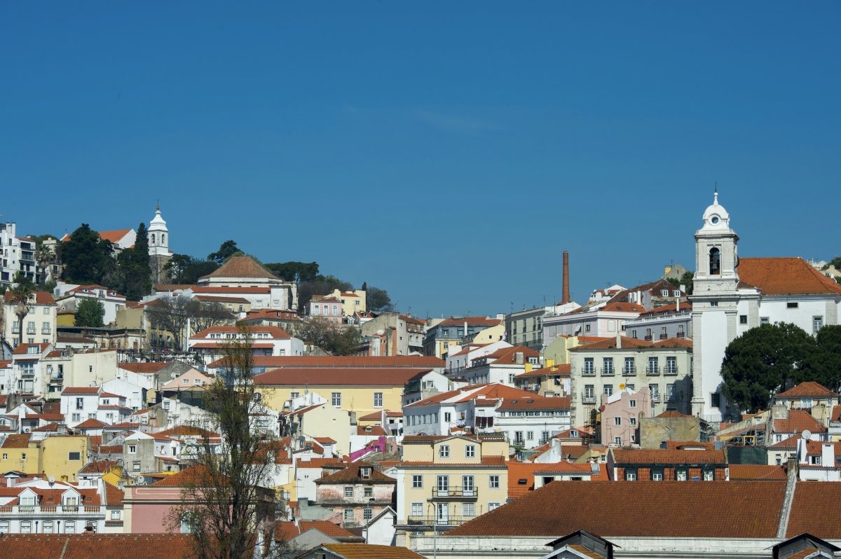 colorful buildings blue sky