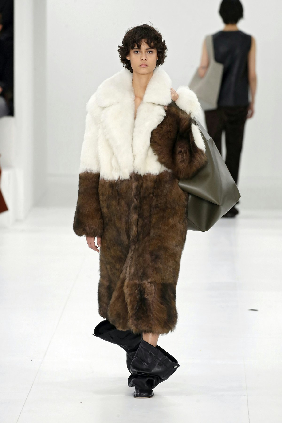 paris clothing coat person fashion accessories bag handbag fur