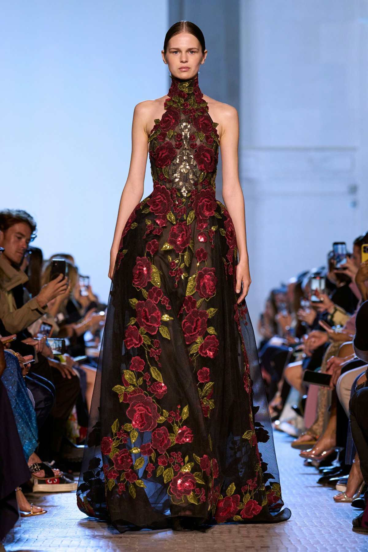 dress fashion formal wear evening dress gown adult female person woman mobile phone