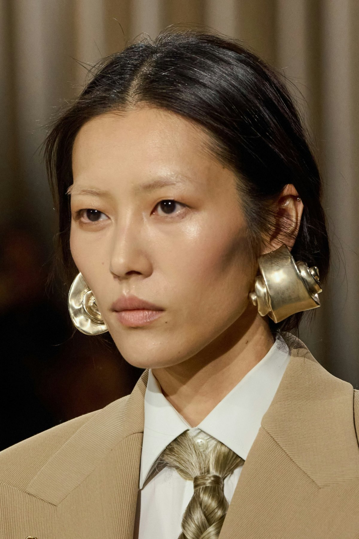 formal wear accessories tie adult female person woman earring face head