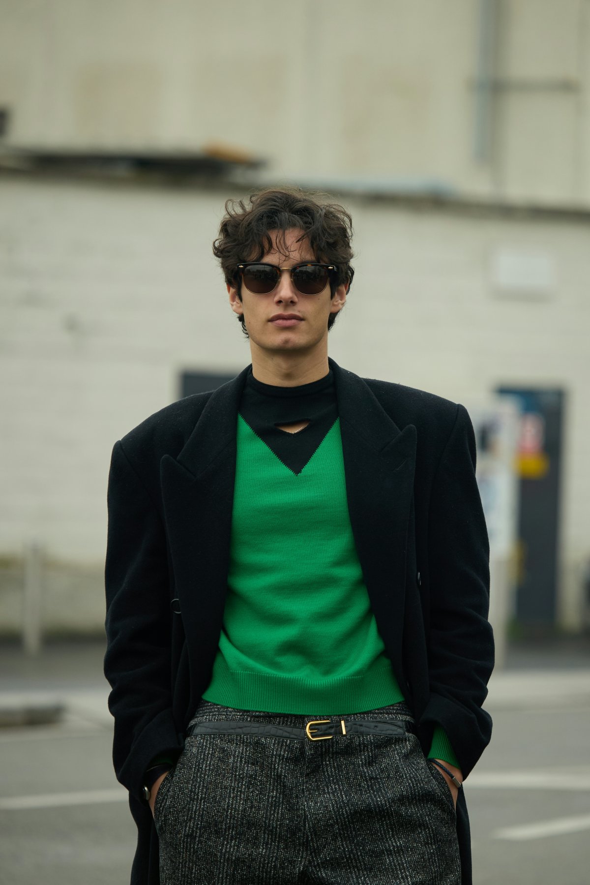 blazer coat jacket long sleeve sleeve sunglasses adult male man person