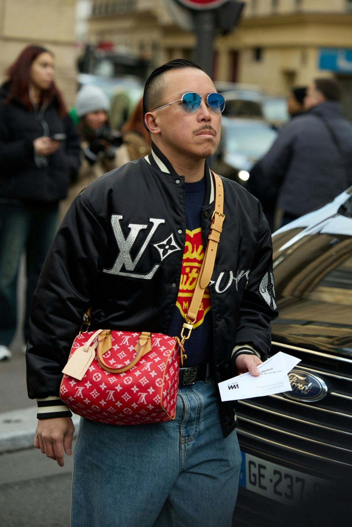 accessories bag handbag purse pants coat jacket adult man person