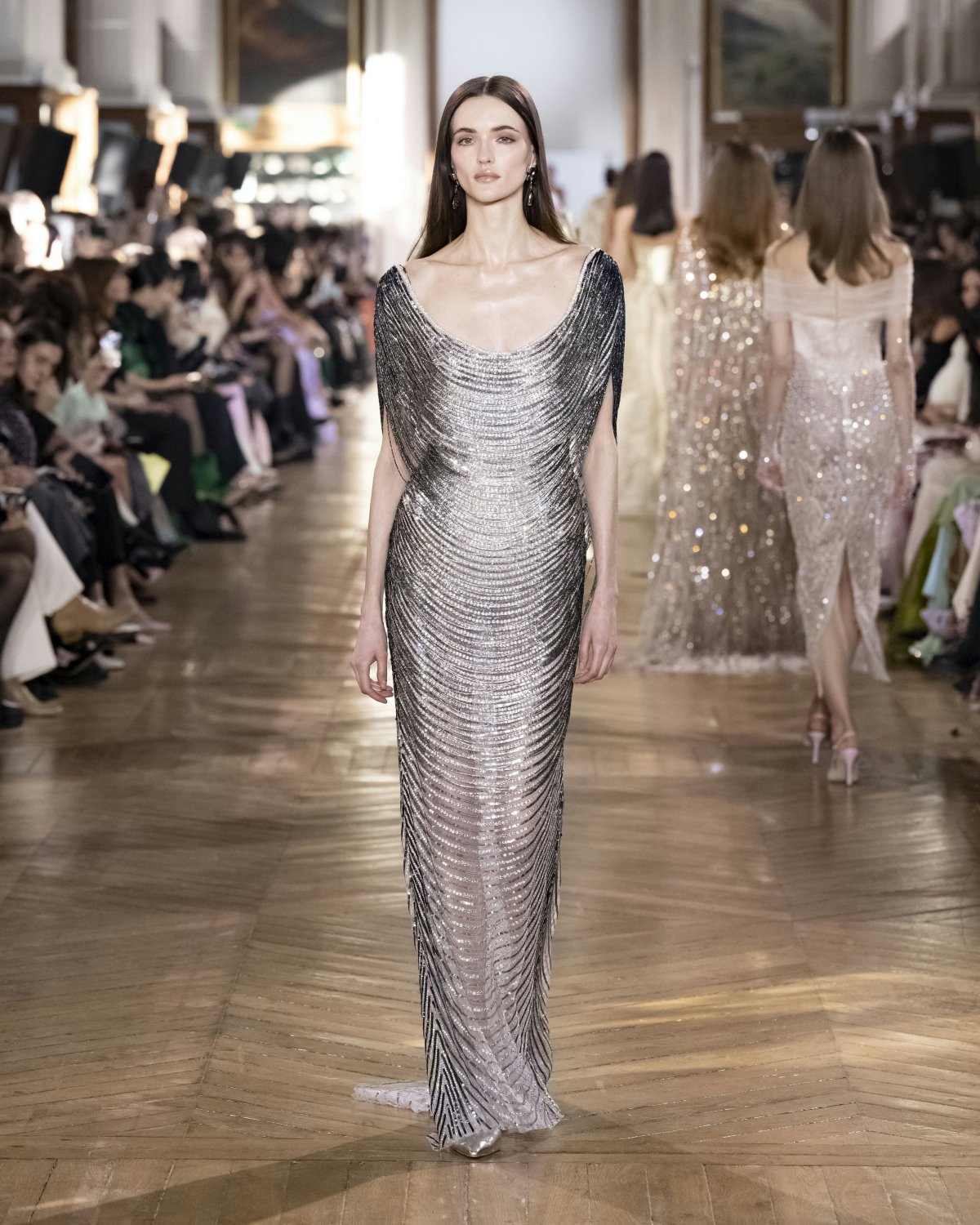 fashion show haute couture summer 2025 paris clothing dress evening dress formal wear fashion gown adult female person woman