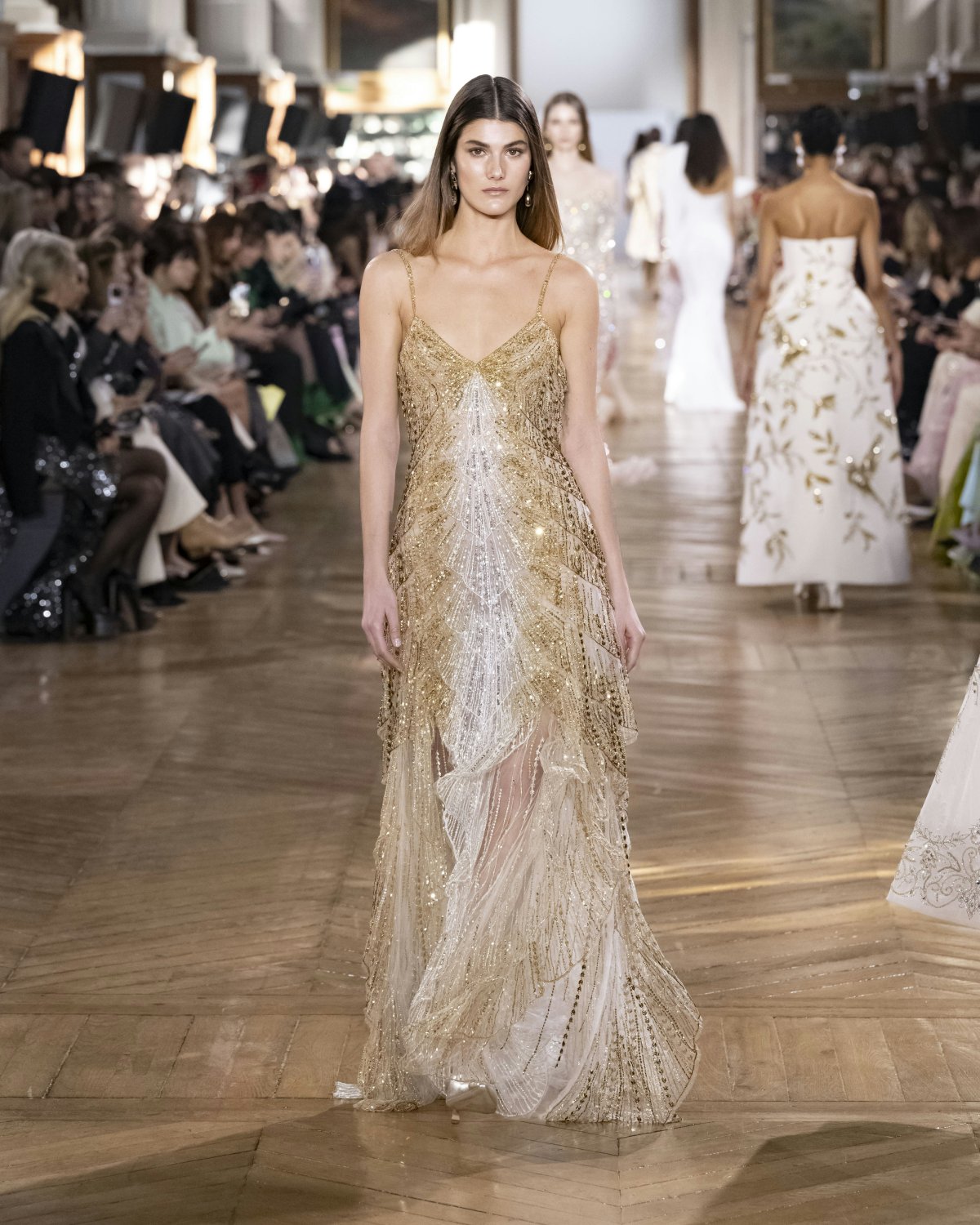 fashion show haute couture summer 2025 paris dress formal wear evening dress fashion gown wedding gown adult bride person woman