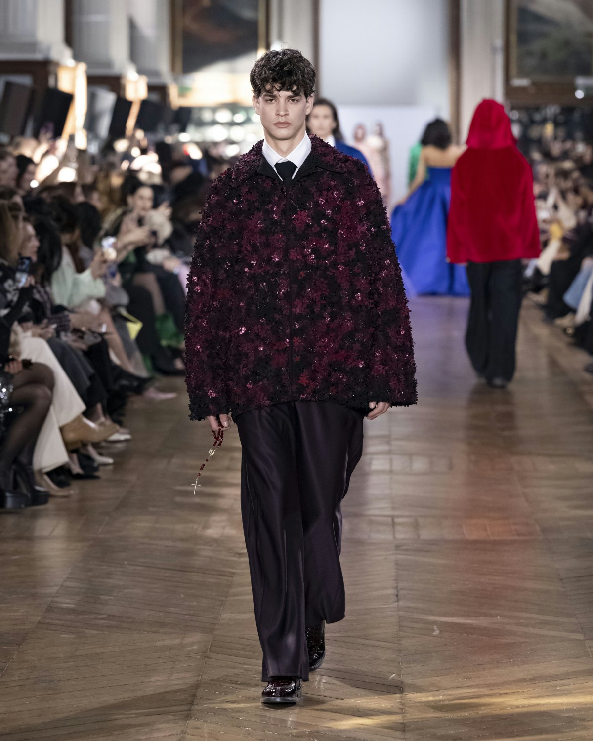 fashion show haute couture summer 2025 paris fashion floor flooring adult female person woman male man long sleeve