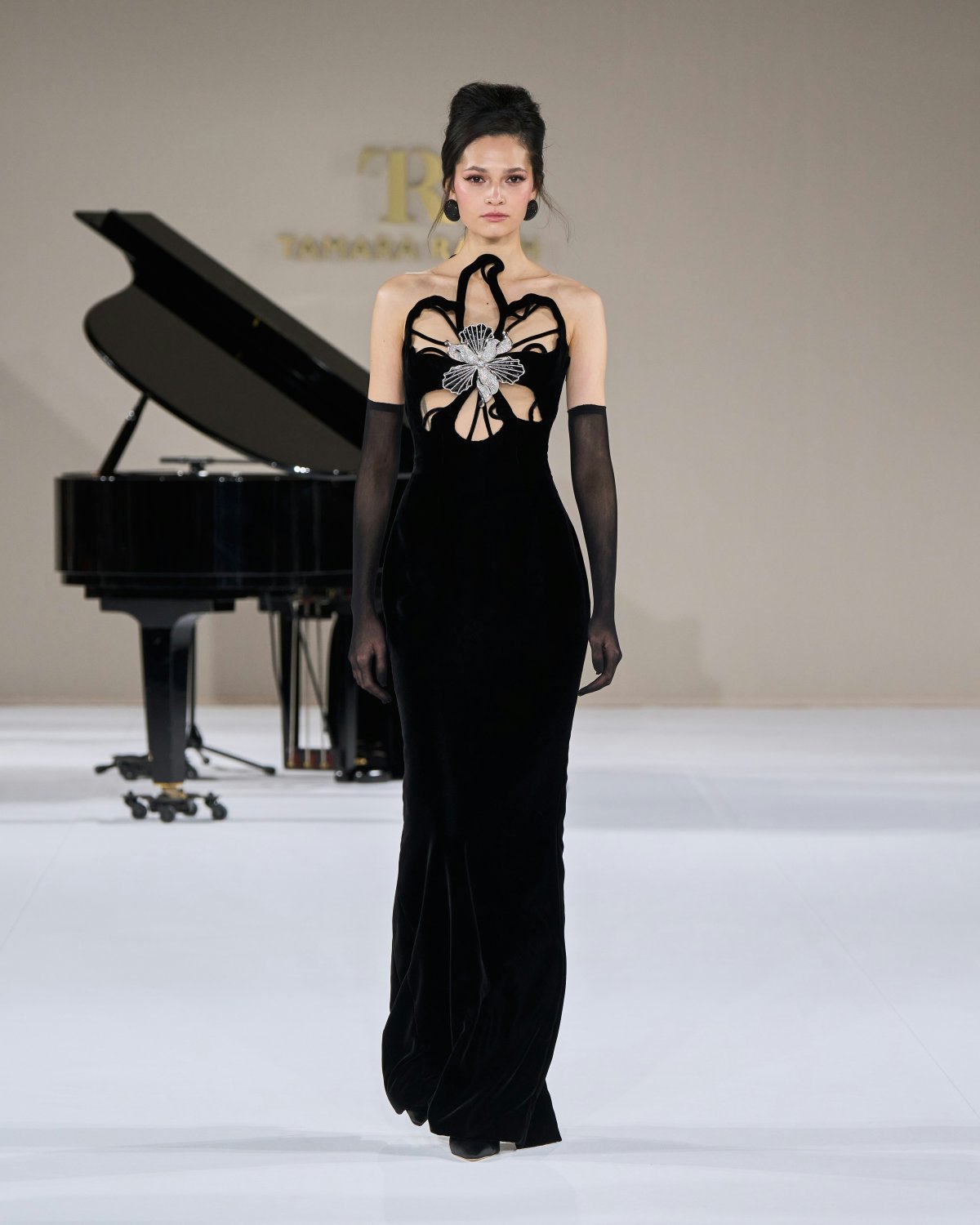 dress evening dress formal wear adult female person woman musical instrument piano fashion