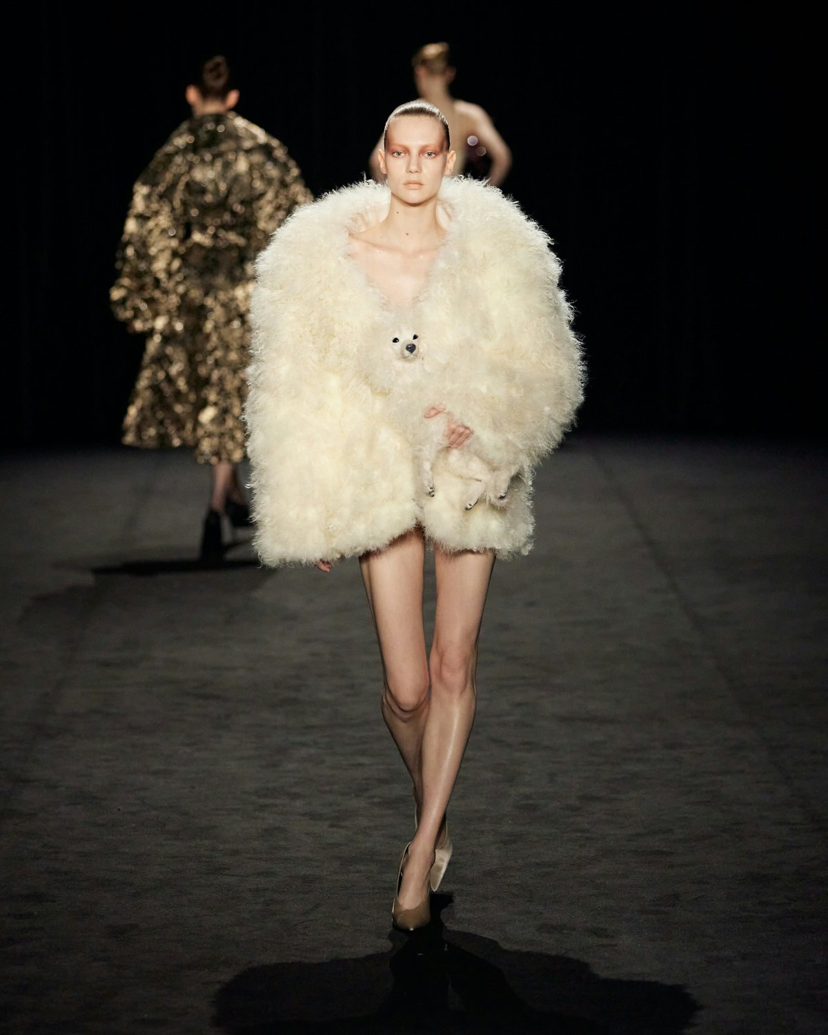 fashion adult female person woman male man clothing coat