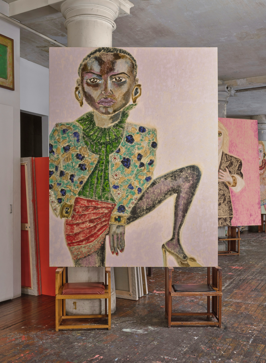 canvas art painting chair furniture person modern art