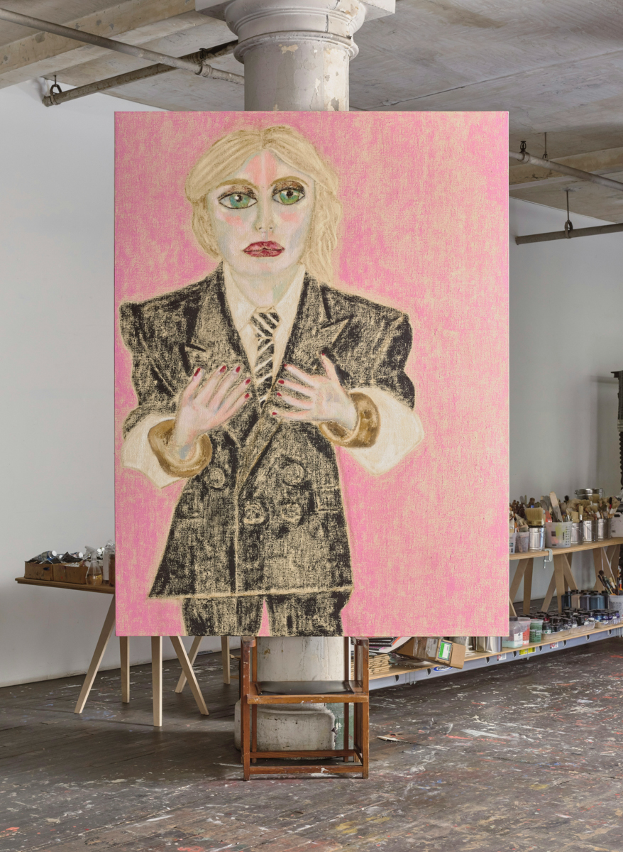 canvas art painting accessories formal wear tie person chair furniture